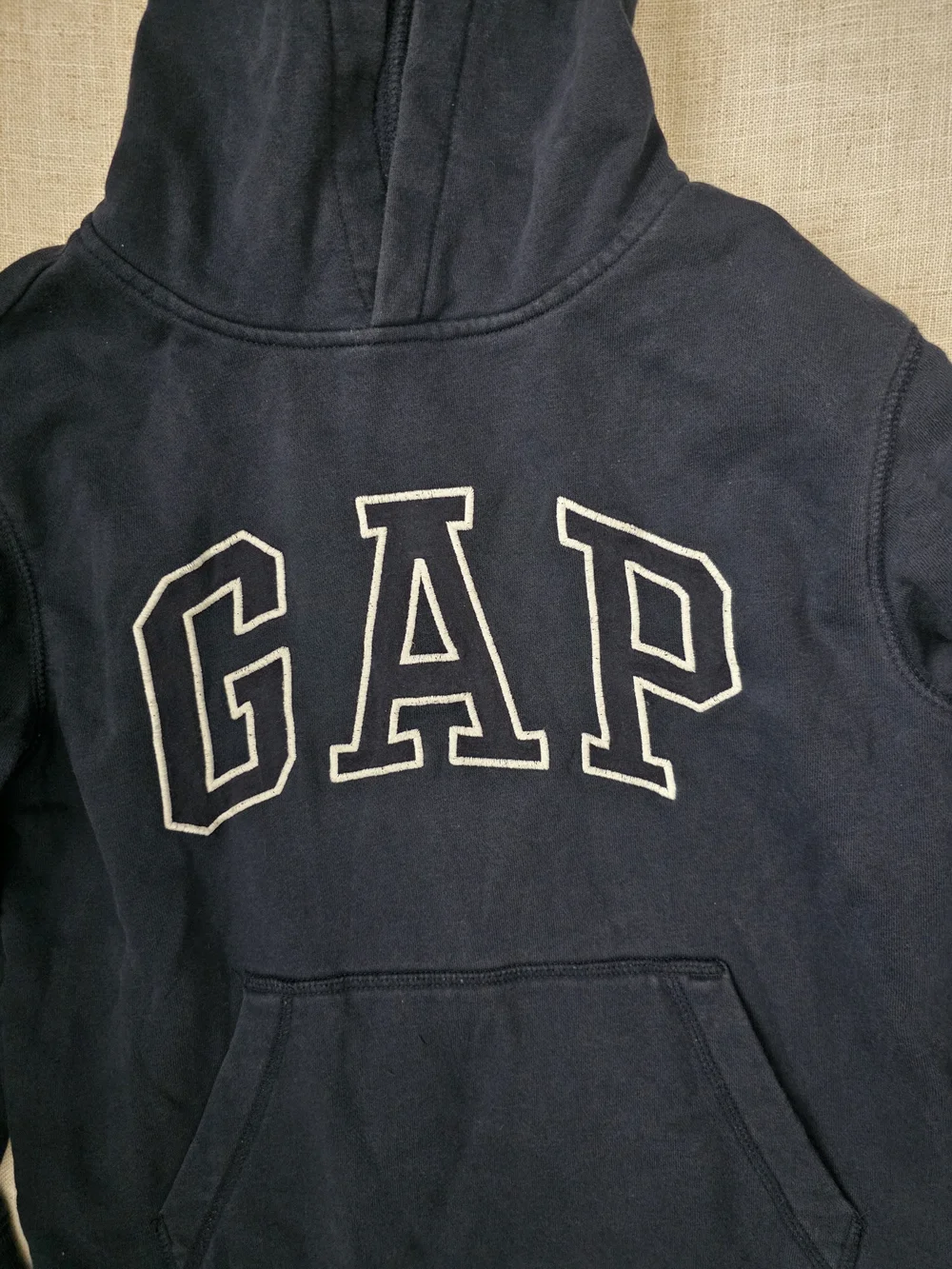 GAP Navy Blue Pullover Hoodie with White‎ Logo Comfortable Warm Size Med